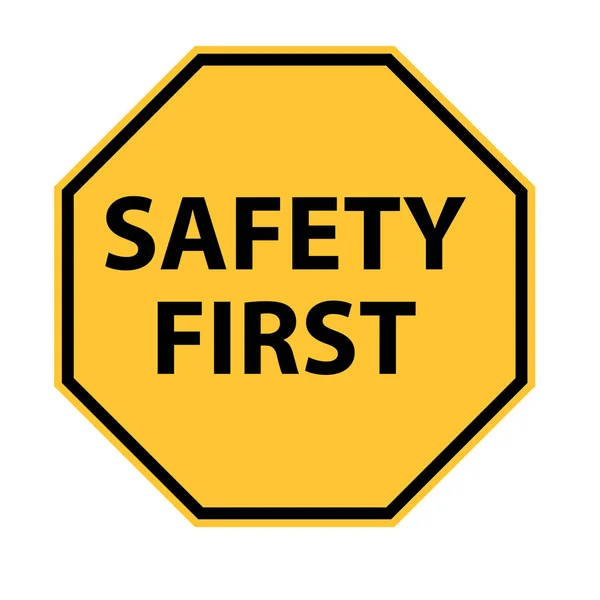 Safety first logo auf weißem Hintergrund. Sicherheit geht vor. sicher — Stockvektor