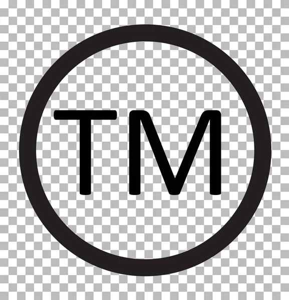 Trade mark isolated on transparent. trade mark icon flat design — Stock Vector