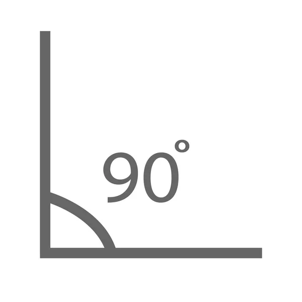 Ícone angular. ângulo ícone de 90 graus no fundo branco. geometria —  Vetores de Stock