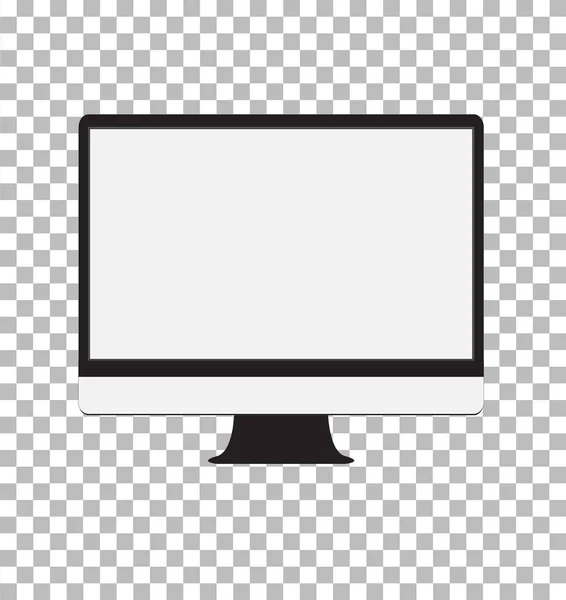 Monitor auf transparentem Hintergrund. Monitorzeichen. flacher Stil. — Stockvektor