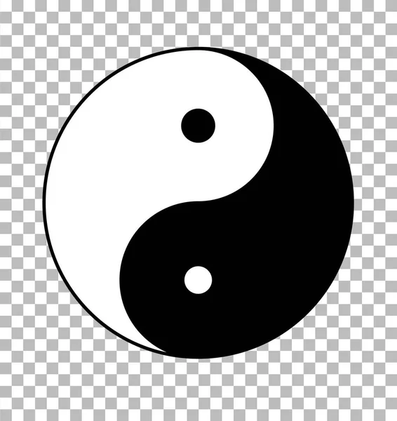 Jin jang na průhledném pozadí. Yin Yang znamení. plochý styl. — Stockový vektor