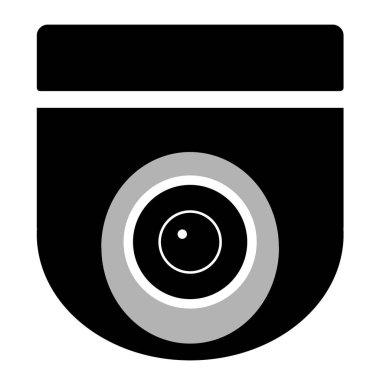 Beyaz arka plan üzerinde CCTV kamera. CCTV işareti. Güvenlik kamera simgesi