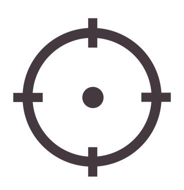 Hedef simgesi beyaz arka plan üzerinde. Hedef işareti. düz stil.