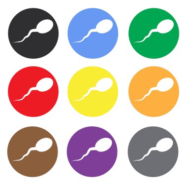 Sperm renk simge seti, düz simgesi için mobil ve web uygulamaları.