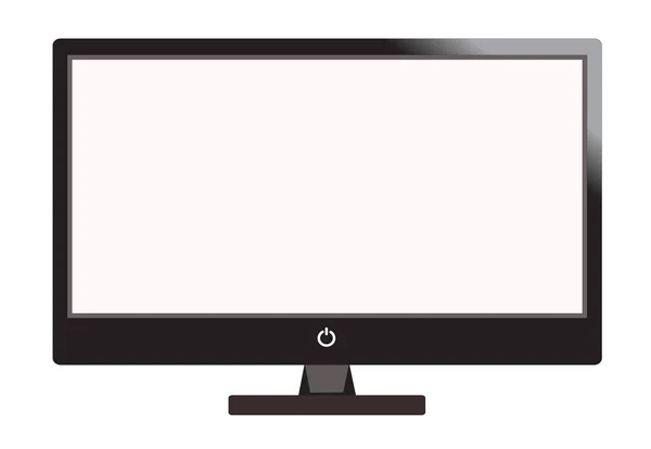 Vector Computer Display Isolated White — Stock Vector