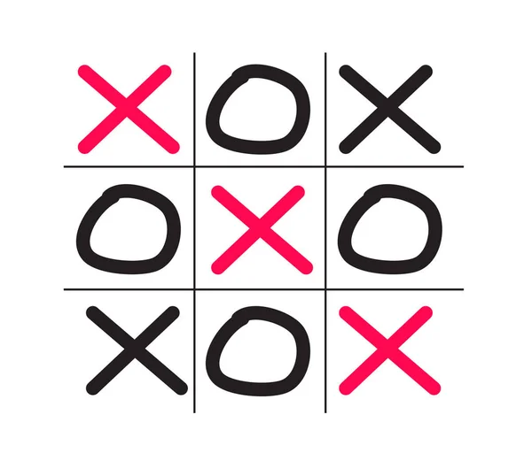 Illustrazione del gioco tictactoe isolato su sfondo bianco — Vettoriale Stock