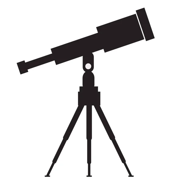 Teleskop Ikonen Vit Bakgrund Teleskopet Tecken Platt Stil — Stock vektor