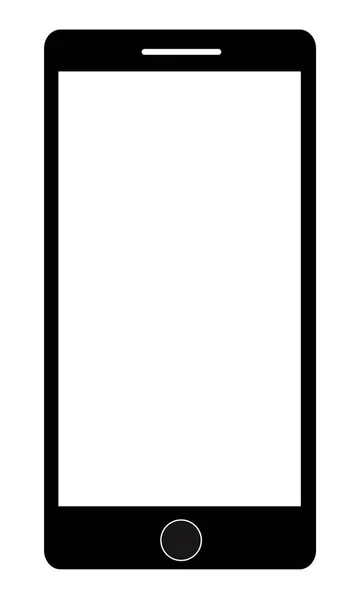 Vektor-Illustration eines modernen, schwarzen Smartphones mit leerem weißen Bildschirm. flachen Stil. Smartphone-Zeichen. — Stockvektor