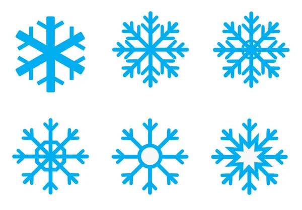 Conjunto de floco de neve para design de Natal. Sinal de floco de neve. floco de neve no fundo branco. estilo plano . — Vetor de Stock