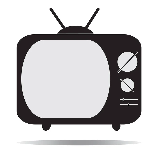 Значок старого телевизора (телевидения), значок телевизионного дизайна, значок ретро-телевидения , — стоковый вектор