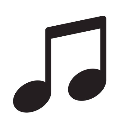 Beyaz arka planda müzik simgesi. Müzik işareti. düz stil. Nota sembolü.