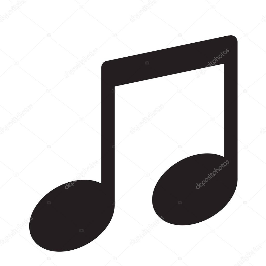 Music icon on white background. music sign. flat style. Musical note symbol.