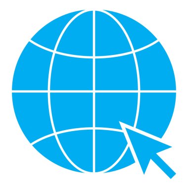 Internet simgesini. Web işareti için gidin. düz stil.