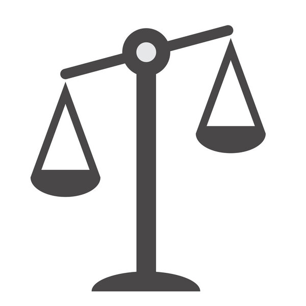 Pictograph of justice scales. flat style.