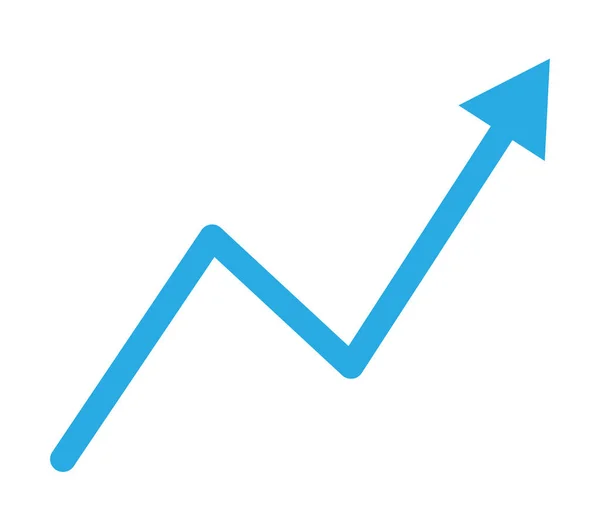 Trend omhoog grafiek pictogram in trendy vlakke stijl geïsoleerd op wit — Stockvector