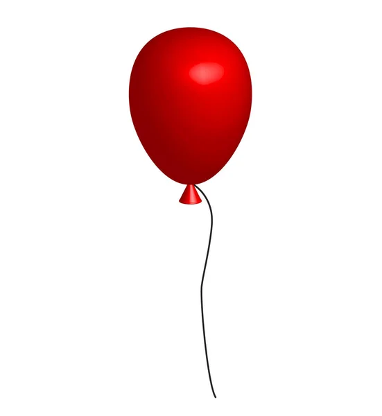 Realistischer roter Ballon auf weißem Hintergrund. 3D roter Ballon. — Stockvektor