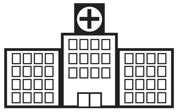 Krankenhaus-Symbol auf weißem Hintergrund. Krankenhausschild. flacher Stil. — Stockvektor