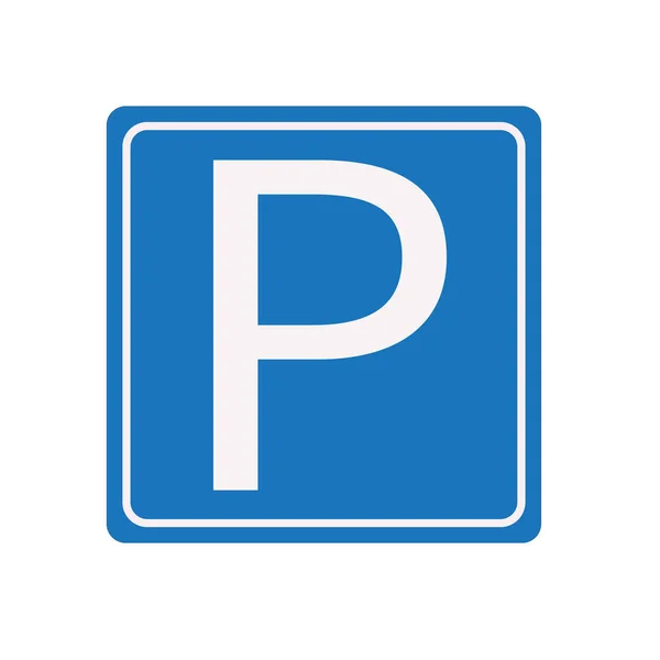 Parkovací značka bílé pozadí. parkování sign. ikona Street road. f — Stockový vektor