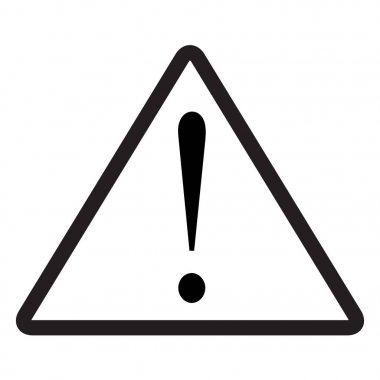 Beyaz arka plan üzerinde ünlem işareti tehlike simgesi. düz stil. Ünlem tehlike işareti.