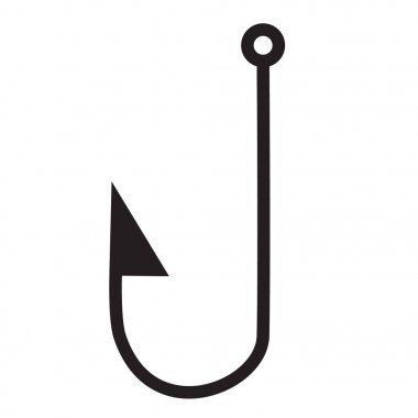 simgesi beyaz arka plan üzerinde kanca. çengel işareti. düz stil. Ho Balık tutma