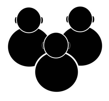 Erkekler toplu simgesi beyaz arka plan üzerinde. Düz Arpacık. erkek koleksiyonu