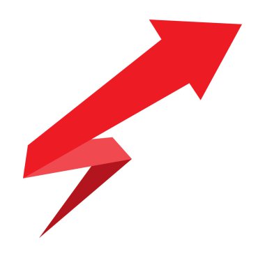 ok tasarım infographics için. beyaz zemin üzerine kırmızı ok. Mo