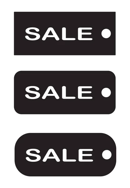 Tags sale on white background. black tag sale sign. flst style. — Stock Vector