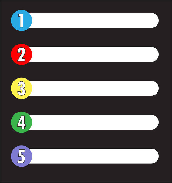 table content rank vector icon on black background. flat style. 