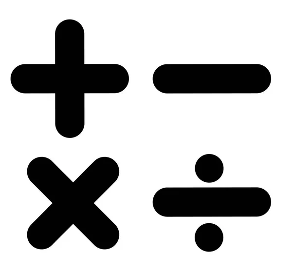 Segno matematico su sfondo bianco. simbolo matematico. stile piatto. calculato — Vettoriale Stock