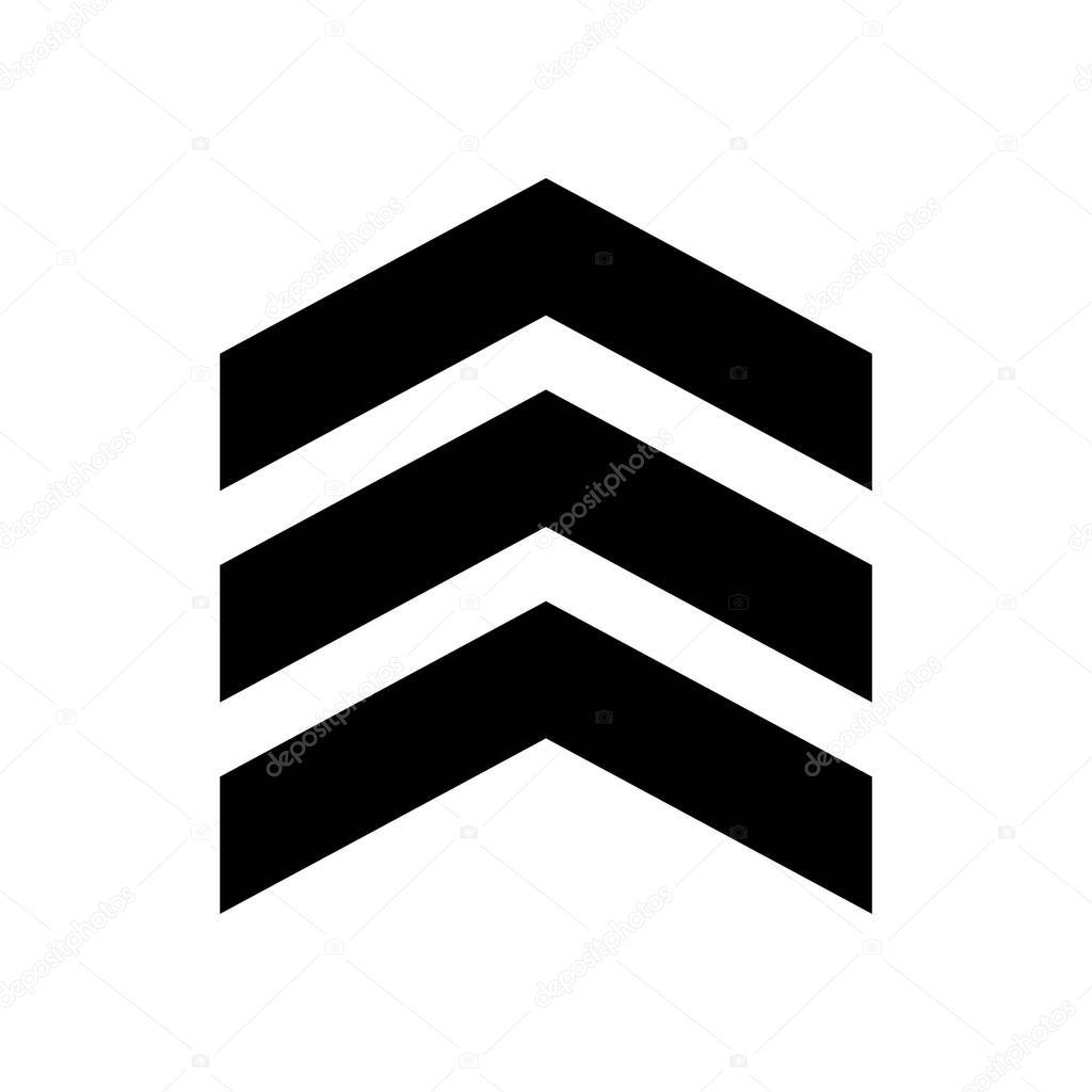 Chevron vector icon on white background. flat style. chevron sign.