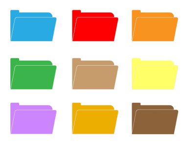 bilgisayar klasör simgesi beyaz arka plan üzerinde. klasör işareti. düz styl