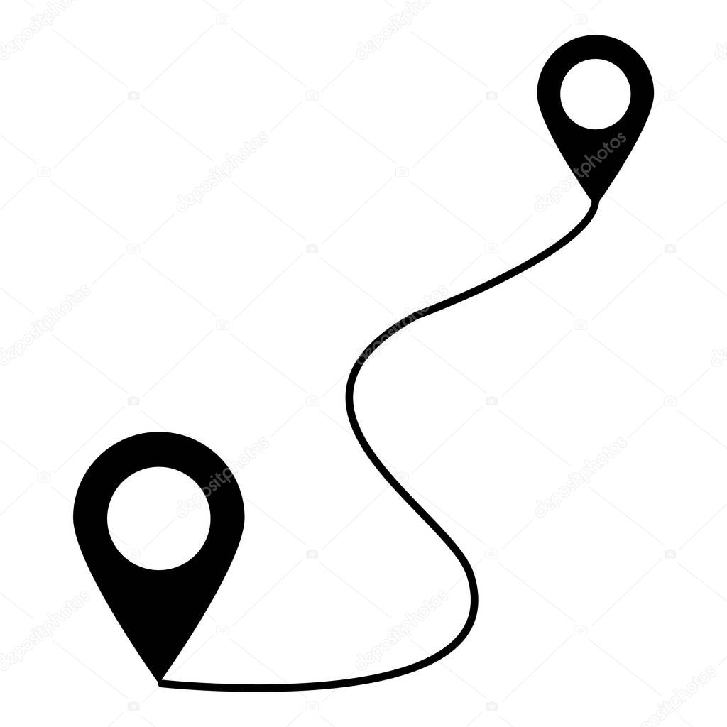 distance icon on white background. flat style. distance sign. 