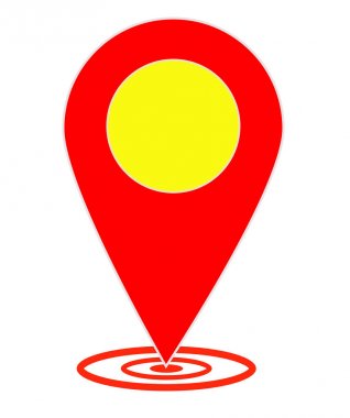 Beyaz arka plan üzerinde harita işaretçi. düz stil. PIN işaret göster. harita s