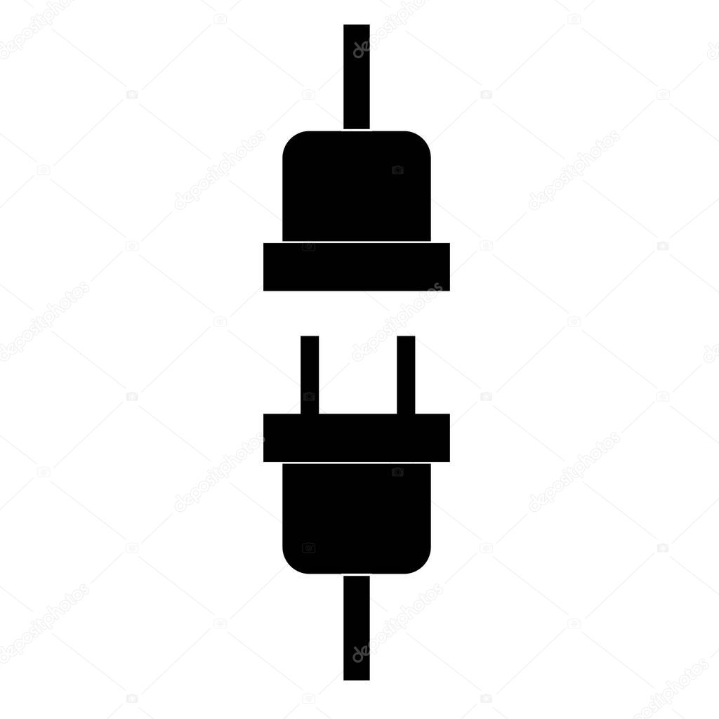 electricity connection icon on white background. flat style. electrical power plug icon for your web site design, logo, app, UI. electricity connection symbol. electrical plug sign. 
