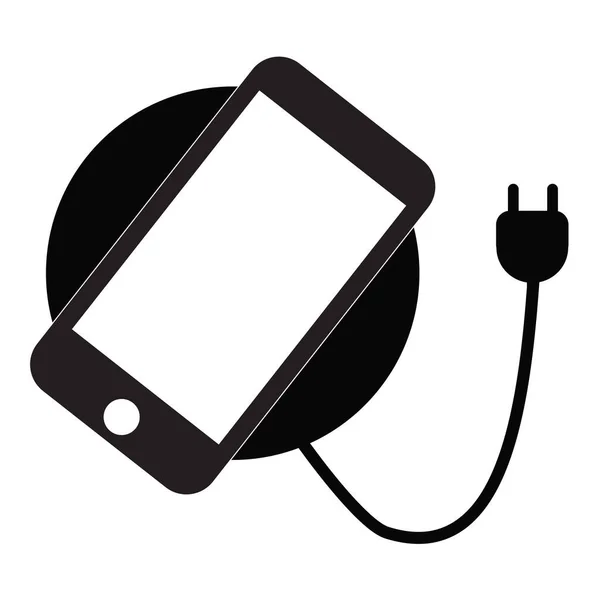 Charge sans fil pour icône smartphone sur fond blanc. style plat. symbole de charge sans fil. signe smartphone charge sans fil . — Image vectorielle
