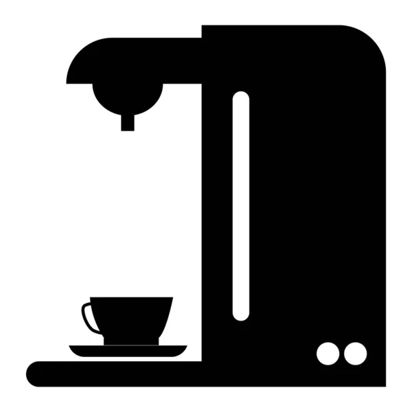 Ikon pembuat kopi dengan latar belakang putih. gaya datar. simbol espresso. tanda pembuat kopi . - Stok Vektor