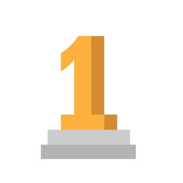 Primer lugar trofeo icono sobre fondo blanco. estilo plano. número uno trofeo icono de premio para el diseño de su sitio web, logotipo, aplicación, interfaz de usuario. primer lugar símbolo de premio. signo de premio . — Vector de stock