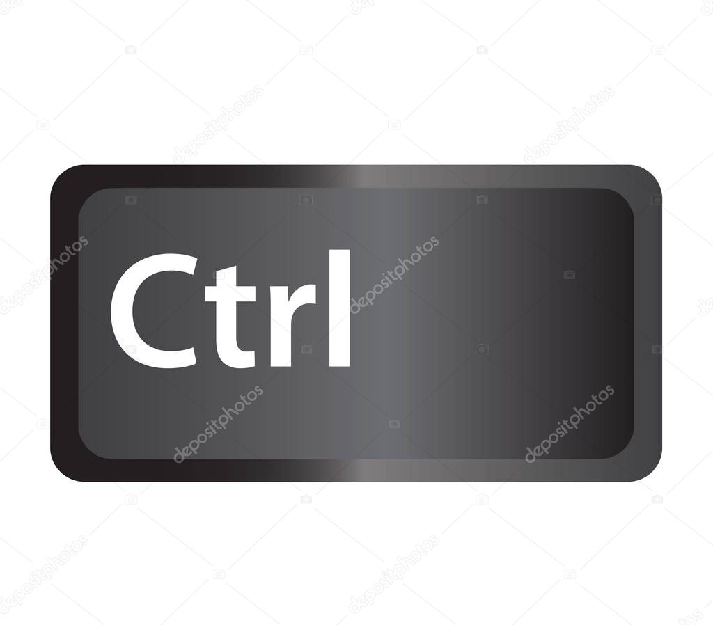 Control (Ctrl) computer key button on white background. flat style. Ctrl button symbol. Control key sign.