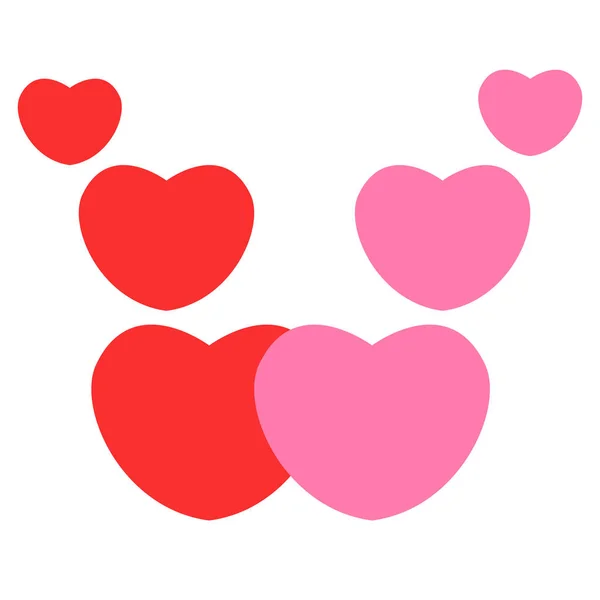 Εικονίδιο αγάπης σε λευκό φόντο. αγάπη καρδιά έννοια. Σημάδι του Αγίου Βαλεντίνου. κόκκινο και ροζ καρδιές σύμβολο. — Διανυσματικό Αρχείο