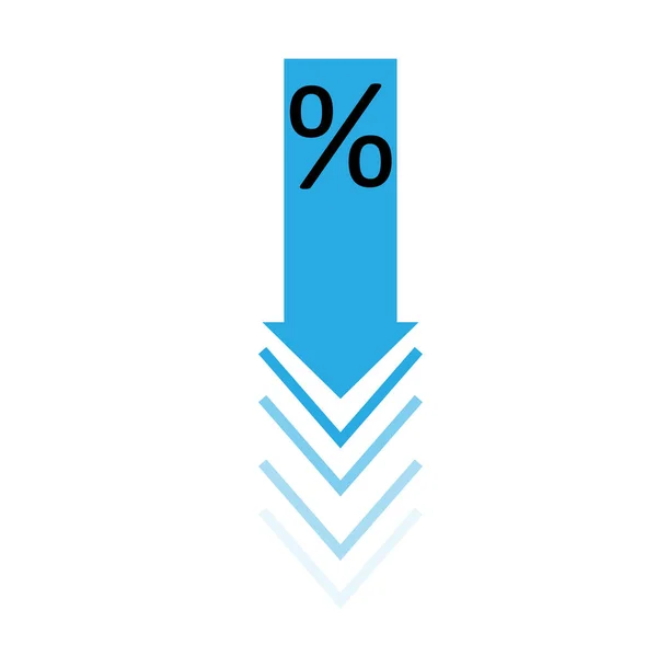 Ποσοστό κάτω εικονίδιο σε λευκό φόντο. επίπεδο στυλ. εικονίδιο έκπτωσης για το σχεδιασμό της ιστοσελίδας σας, λογότυπο, εφαρμογή, UI. χαμηλό σύμβολο. — Διανυσματικό Αρχείο