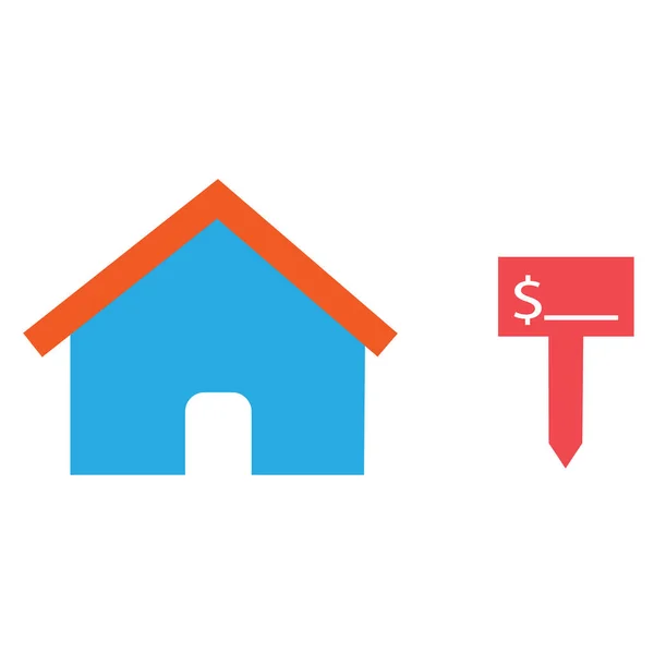 Ícone Casa Para Venda Fundo Branco Estilo Plano Conceito Imobiliário —  Vetores de Stock