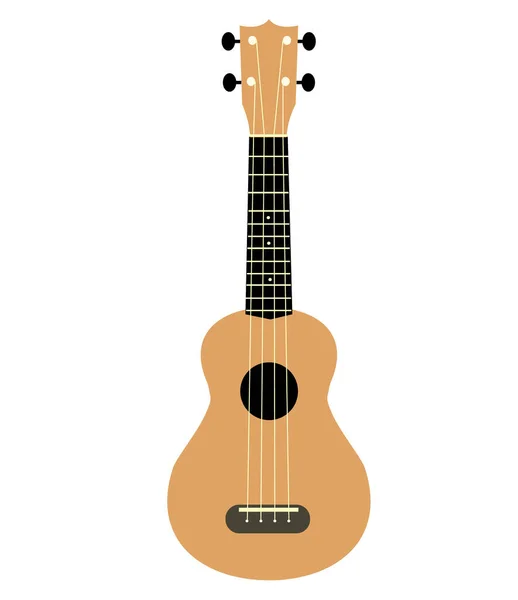Guitarra Hawaiian Marrom Isolado Fundo Branco Ícone Ukulele Ukulele Símbolo — Vetor de Stock