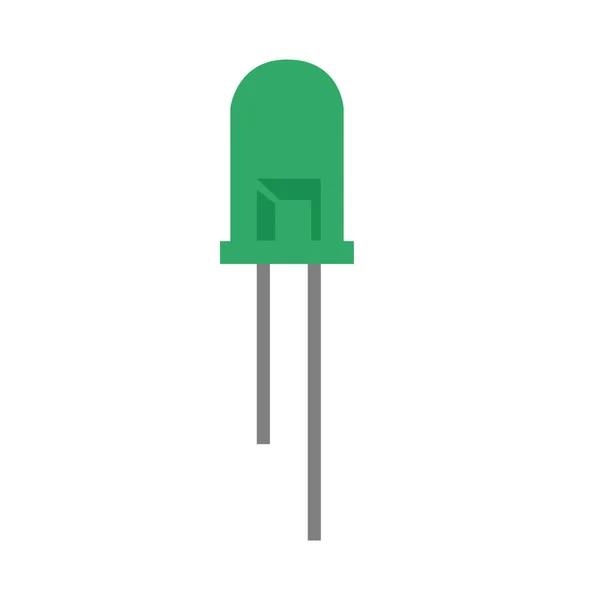 Зелений Світлодіодний Значок Білому Тлі Світлодіодний Знак Світло Випромінюючий Діод — стоковий вектор