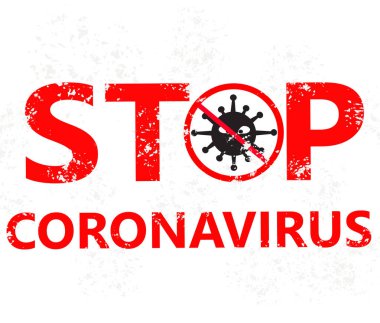 Coronavirus salgını damgası işareti. Coronavirus 'u durdurun. Beyaz arka planda kırmızı kauçuk damgası. covid-19 damgasını durdur.