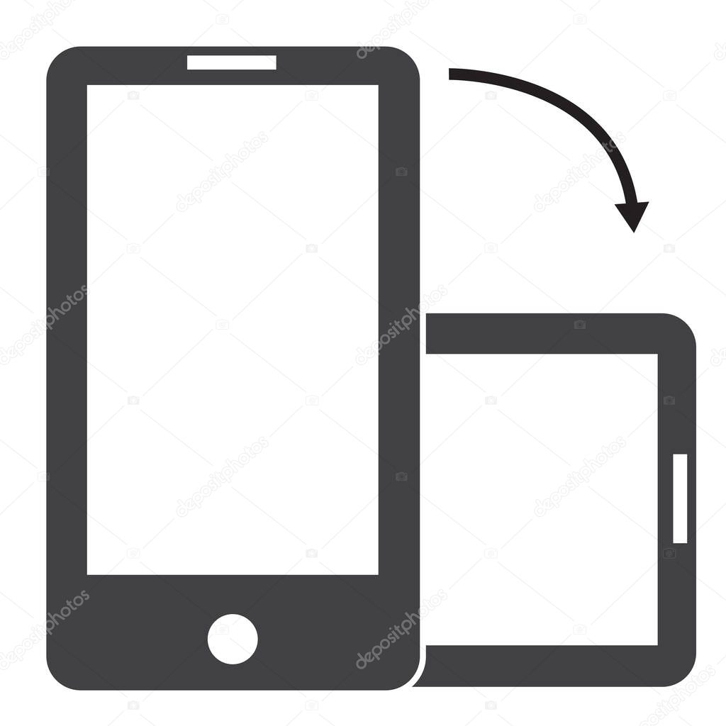 Rotate smartphone icon on white background. flat style. rotate smartphone icon for your web site design, logo, app, UI. rotate smartphone screen symbol. rotate cellular phone sign.
