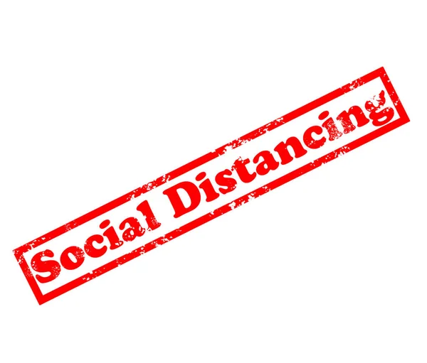 Signo Sello Distanciamiento Social Sello Goma Grunge Social Distancing Sobre — Foto de Stock