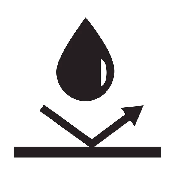 Beyaz arkaplanda su geçirmez ikon. Düz stil. Web sitenizin tasarımı, logosu, uygulaması ve UI için su koruma simgesi. Su geçirmez koruma sembolü. Su püskürtücü yüzey işareti. 