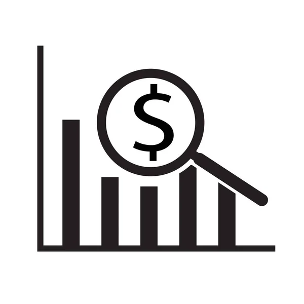 Gráfico Barras Análise Dólar Fundo Branco Barras Análise Dólar Gráfico — Vetor de Stock