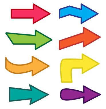 Beyaz zemin üzerinde ok simgesi düz. ok simgesi düz işareti