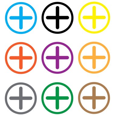 Artı beyaz arka planda konsept simgesi. artı kavram işareti.